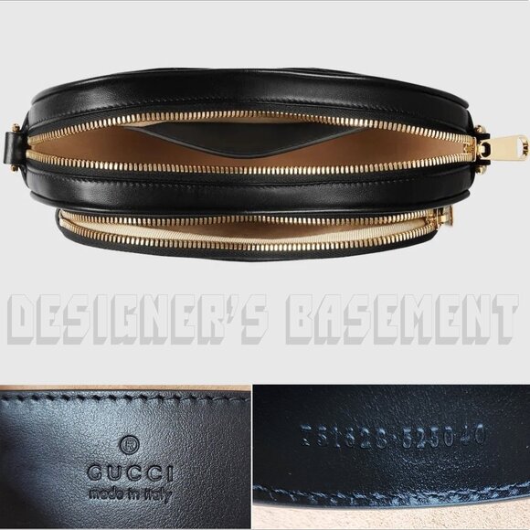 GUCCI black Mini HEART Matelasse Leather Interlocking G crossbody strap bag +🎁 - Picture 8 of 9